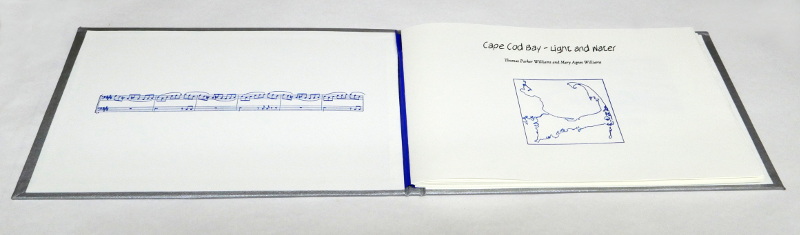 Book open to title page with front end paper